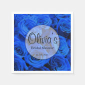 Elegant blauw roos blauw bloemblauw servet (Voorkant)