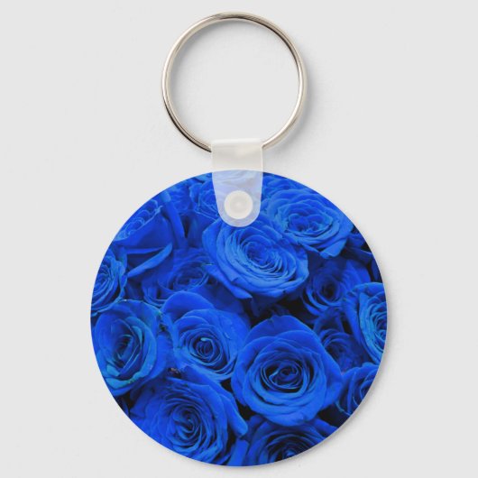 Elegant blauw roos blauw bloemblauw sleutelhanger (Voorkant)
