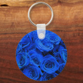 Elegant blauw roos blauw bloemblauw sleutelhanger (Voorkant)