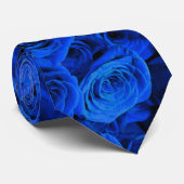 Elegant blauw roos blauw bloemblauw stropdas (Opgerold)