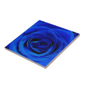 Elegant blauw roos blauw bloemblauw tegeltje (Zijkant)