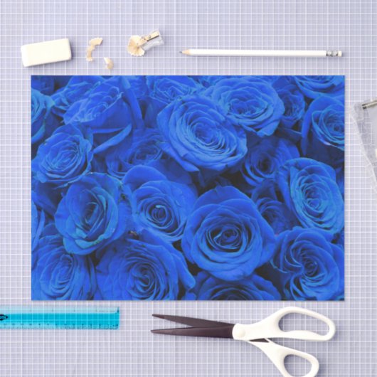 Elegant blauw roos blauw bloemblauw tissuepapier (Craft)