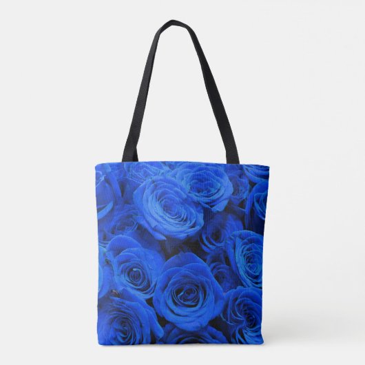 Elegant blauw roos blauw bloemblauw tote bag (Achterkant)