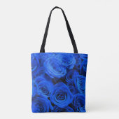 Elegant blauw roos blauw bloemblauw tote bag (Achterkant)