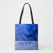 Elegant blauw roos blauw bloemblauw tote bag (Voorkant)