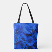 Elegant blauw roos blauw bloemblauw tote bag (Achterkant)
