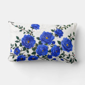 Elegant blauw Roos Branch Design Kussen (Achterkant)