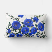 Elegant blauw Roos Branch Design Kussen (Voorkant)