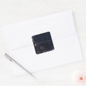 Elegant Blauw Roos Gouden Rozen Bloemen Vierkante Sticker (Envelop)