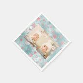 Elegant blauw roos gouden sneeuwvlokken, aangepast servet (Hoek)