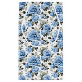 Elegant blauw roos patroon klein cadeauzakje (Achterkant)