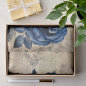  Elegant Blauw Roos Tissuepapier (Geschenk)