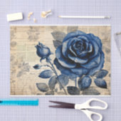  Elegant Blauw Roos Tissuepapier (Craft)