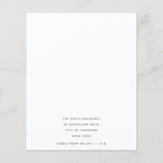 Elegant blauw roze ballonvarken onthullen uitnodig (Achterkant)