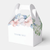 Elegant Blauw Roze Bloemen Bruiloft Bedankdoosjes (Achterkant)