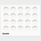 Elegant Blauw Roze Bloemen Bruiloft Ronde Sticker (Vel)