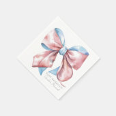 Elegant Blauw Roze Bow Geslacht Onthullen Servet (Hoek)