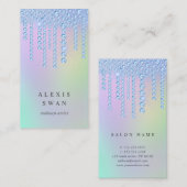 Elegant blauw roze en mijndiamanten make-up kunste visitekaartje (Voorkant / Achterkant)