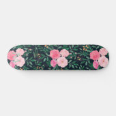 Elegant blauw roze roze waterverf schilderen persoonlijk skateboard (Horizontaal)