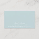 Elegant blauw roze witte lettertype Visitekaartje (Achterkant)