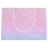 Elegant blauw roze zilver glitter design groot cadeauzakje (Voorkant)