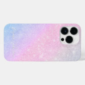 Elegant blauw roze zilver glitter design iPhone hoesje (Achterkant horizontaal)