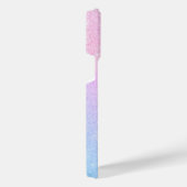 Elegant blauw roze zilver glitter design iPhone hoesje (Rechterkant)