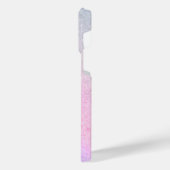 Elegant blauw roze zilver glitter design iPhone hoesje (Linkerkant)