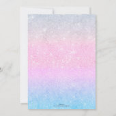 Elegant blauw roze zilver glitter design kaart (Achterkant)