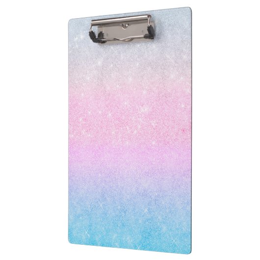 Elegant blauw roze zilver glitter design klembord (Links)