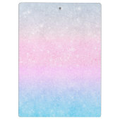 Elegant blauw roze zilver glitter design klembord (Achterkant)