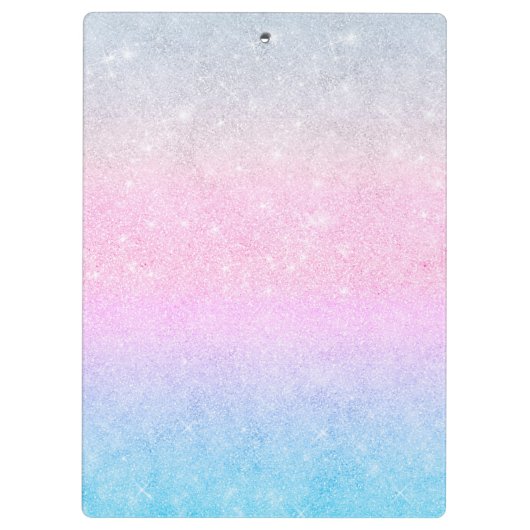 Elegant blauw roze zilver glitter design klembord (Achterkant)