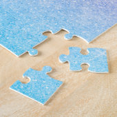 Elegant blauw roze zilver glitter design legpuzzel (Zijkant)