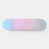 Elegant blauw roze zilver glitter design persoonlijk skateboard (Horizontaal)
