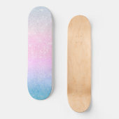 Elegant blauw roze zilver glitter design persoonlijk skateboard (Voorkant)