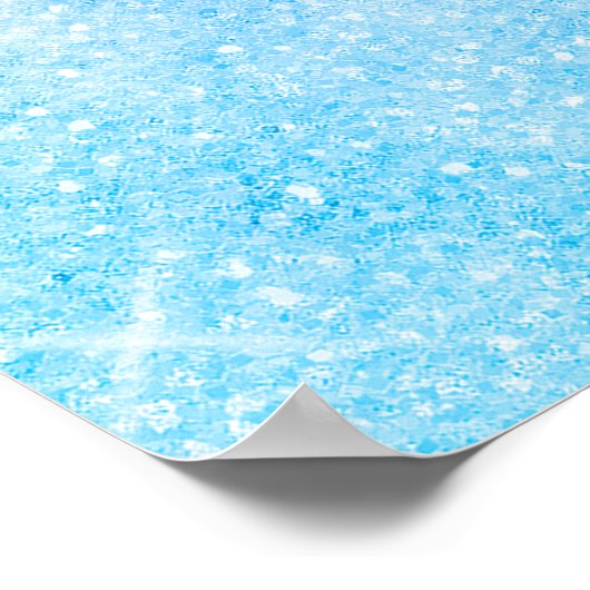 Elegant blauw roze zilver glitter design poster (Hoek)