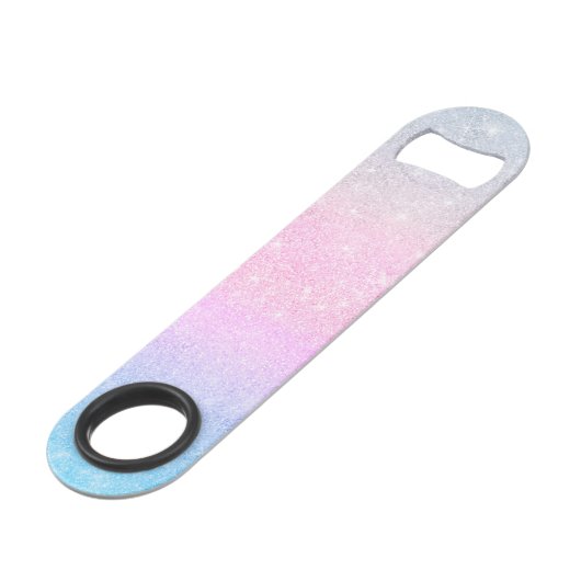 Elegant blauw roze zilver glitter design speed flessenopener (Achterkant Gekanteld)
