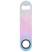 Elegant blauw roze zilver glitter design speed flessenopener (Voorkant)
