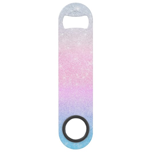 Elegant blauw roze zilver glitter design speed flessenopener (Voorkant)