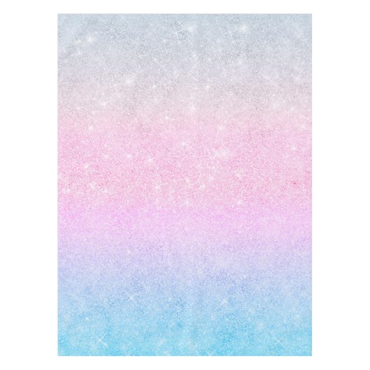 Elegant blauw roze zilver glitter design tafelkleed (Voorkant)