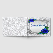 Elegant Blauw Rozen Bruiloft Gastenboek (Volledig)