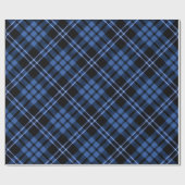 Elegant blauw ruitpatroon cadeaupapier (Vlak)