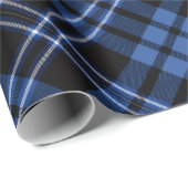 Elegant blauw ruitpatroon cadeaupapier (Rol Hoek)