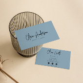 Elegant blauw Rustiek Minimalistisch Boho Chic Mod Visitekaartje