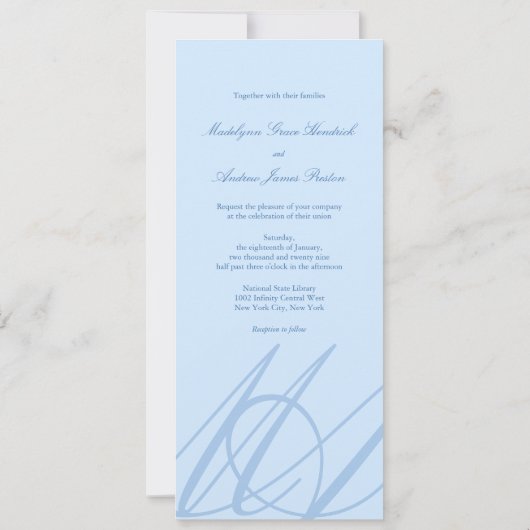 Elegant Blauw Saffier Infinity Hand gesp Bruiloft Kaart (Achterkant)