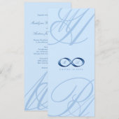 Elegant Blauw Saffier Infinity Hand gesp Bruiloft Kaart (Voorkant / Achterkant)