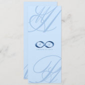 Elegant Blauw Saffier Infinity Hand gesp Bruiloft Kaart (Voorkant / Achterkant)