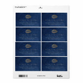 Elegant Blauw Scheepvaart Trouw Uitnodiging Label (Full Sheet)