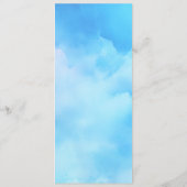 Elegant Blauw Schuingeschreven Huwelijksmenu Menu (Achterkant)