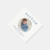 Elegant Blauw Script Fotodoop Servet (Hoek)